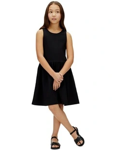 Punto Tank Dress (8-16 Years) in Black
