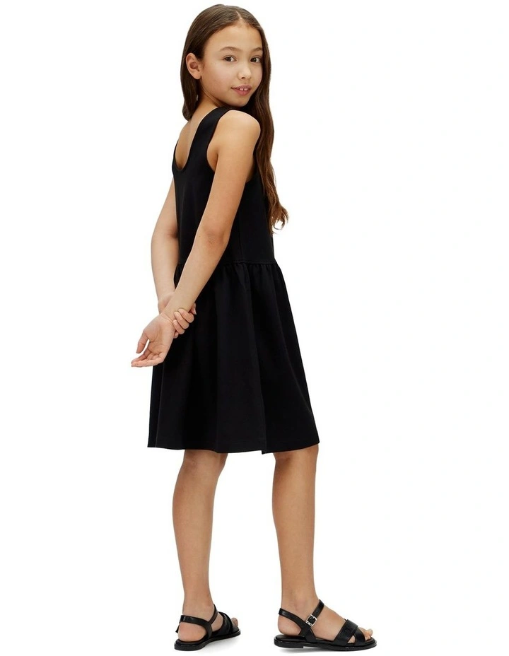 Punto Tank Dress (8-16 Years) in Black image 2