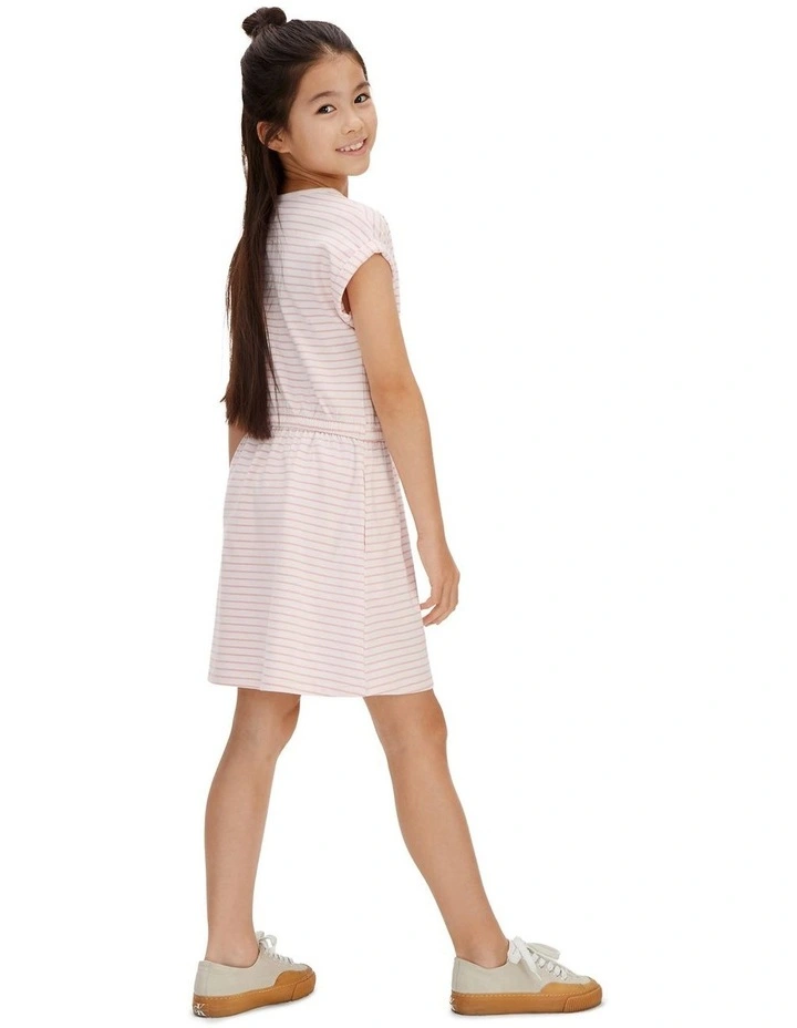Striped T-shirt Dress 8-16 Years in Pearl image 2
