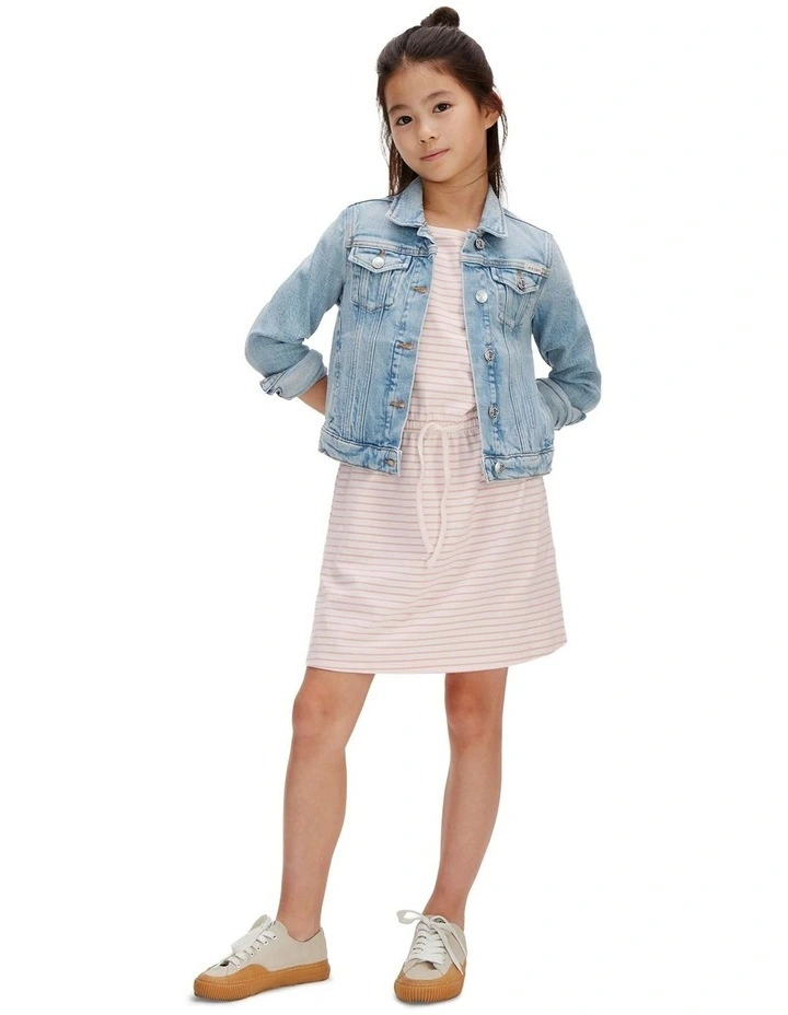 Striped T-shirt Dress 8-16 Years in Pearl image 5