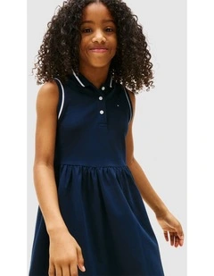 Girls Sleeveless Polo Dress (8-16 years) in Navy