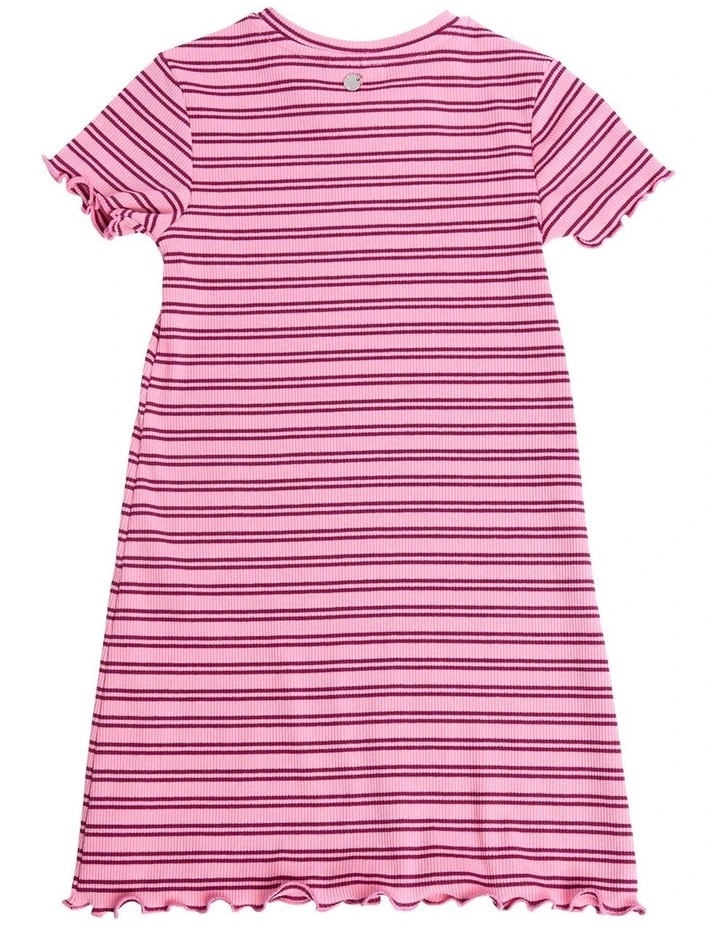 Freya Rib Dress (3-7 Years) in Pink image 7
