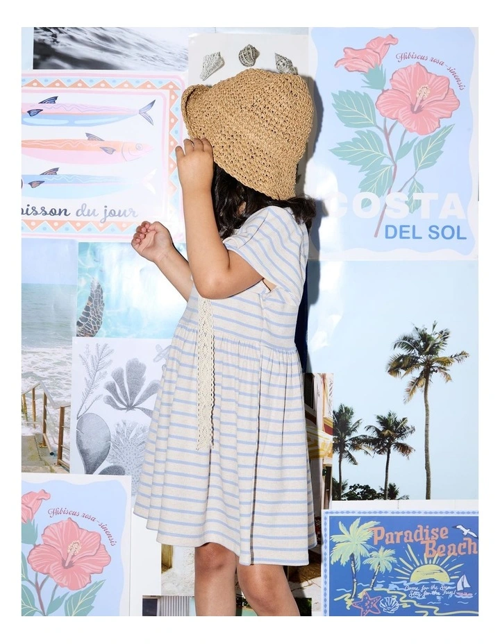 Lulu Rib Dress (3-7 Years) in Oat image 3