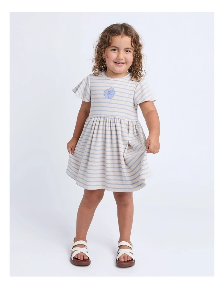 Lulu Rib Dress (3-7 Years) in Oat image 4