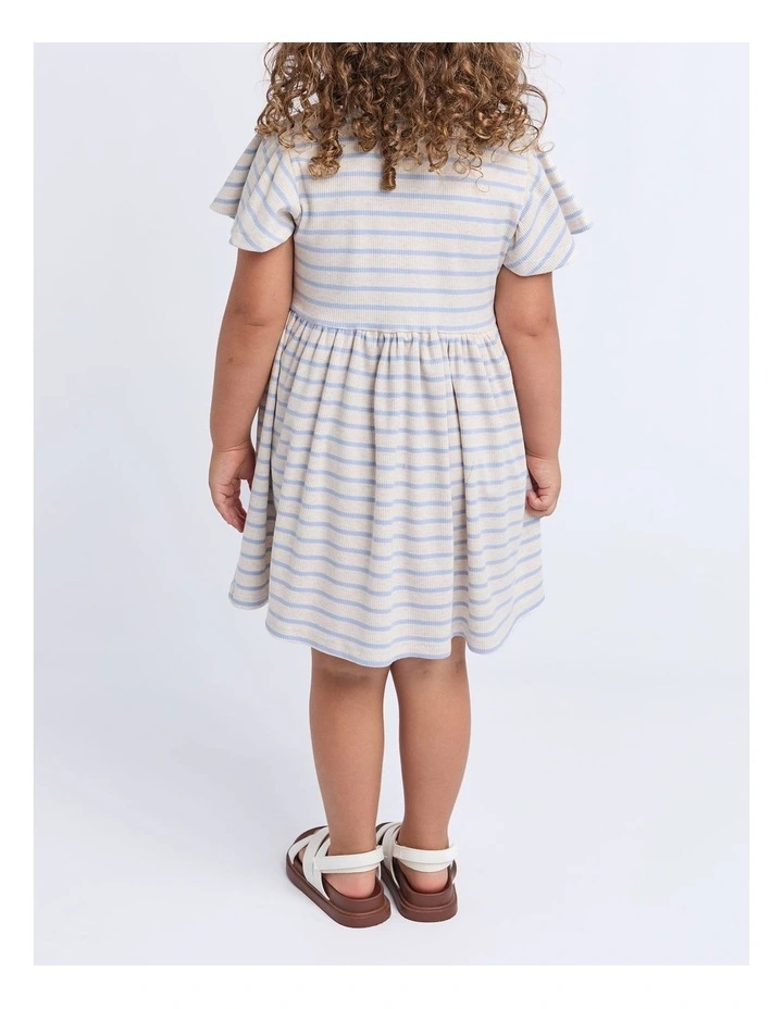 Lulu Rib Dress (3-7 Years) in Oat image 5