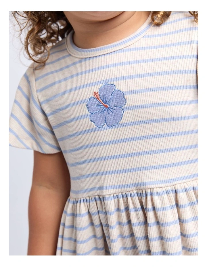 Lulu Rib Dress (3-7 Years) in Oat image 6