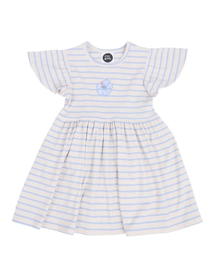 Lulu Rib Dress (3-7 Years) in Oat image 7