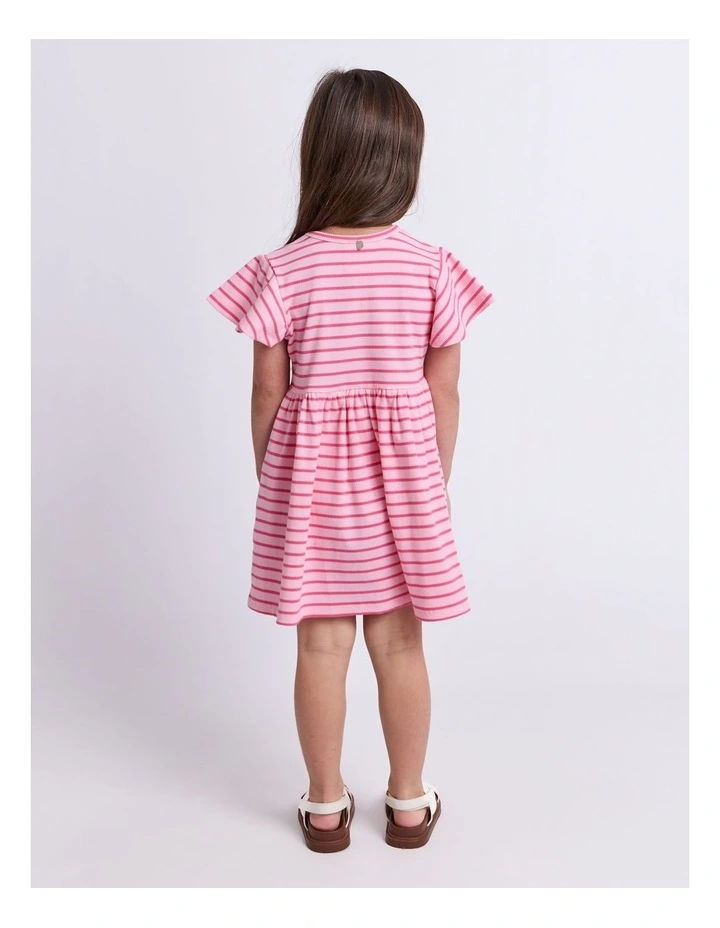 Lulu Rib Dress (3-7 Years) in Pink image 2