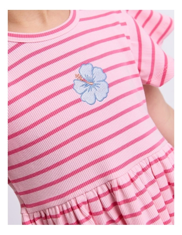 Lulu Rib Dress (3-7 Years) in Pink image 4