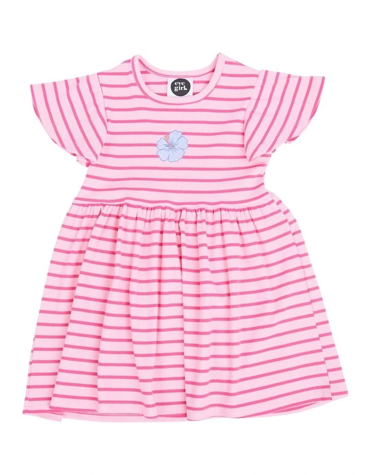 Lulu Rib Dress (3-7 Years) in Pink image 5