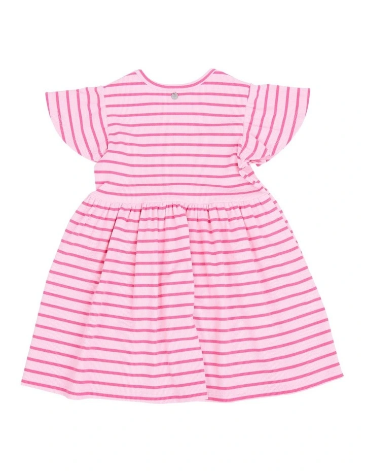 Lulu Rib Dress (3-7 Years) in Pink image 6