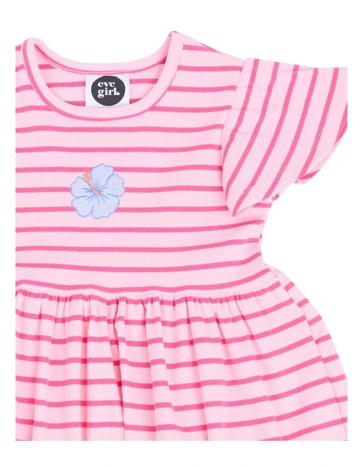 Lulu Rib Dress (3-7 Years) in Pink image 7