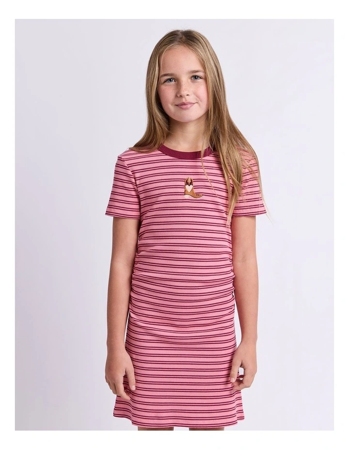 Freya Ruched Dress (8-16 Years) in Pink image 1
