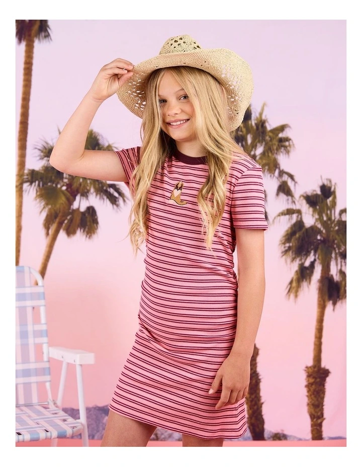 Freya Ruched Dress (8-16 Years) in Pink image 2