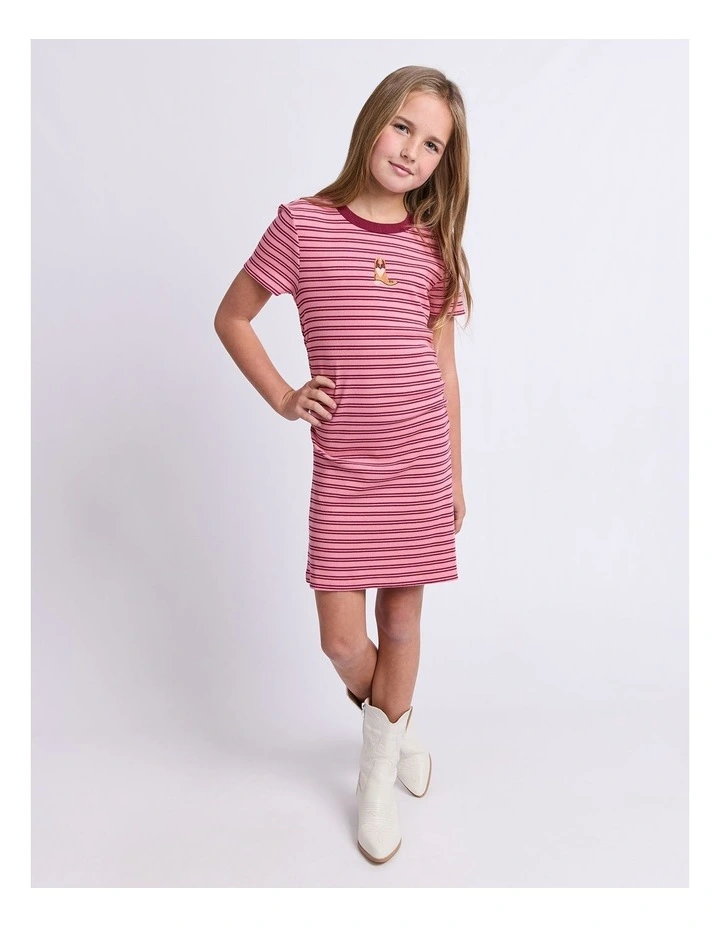 Freya Ruched Dress (8-16 Years) in Pink image 5
