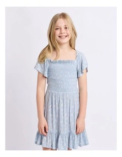 Olivia Dress (8-16 Years) in Blue