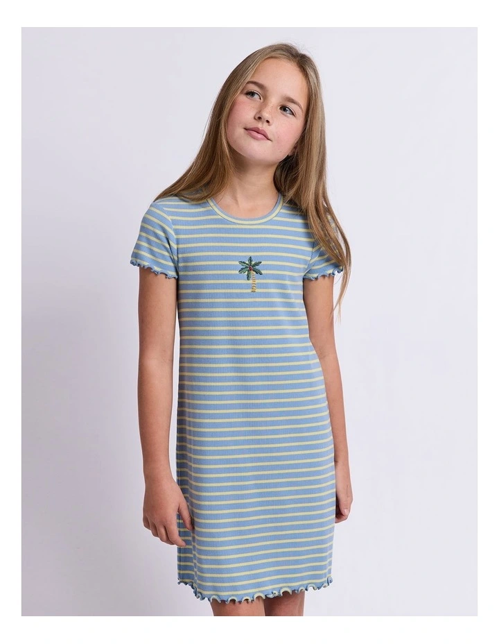 Sammy Rib Dress (8-16 Years) in Light Blue image 1
