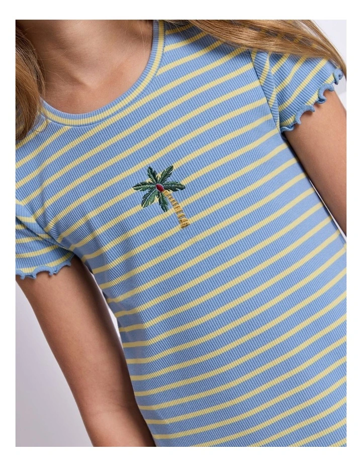 Sammy Rib Dress (8-16 Years) in Light Blue image 4