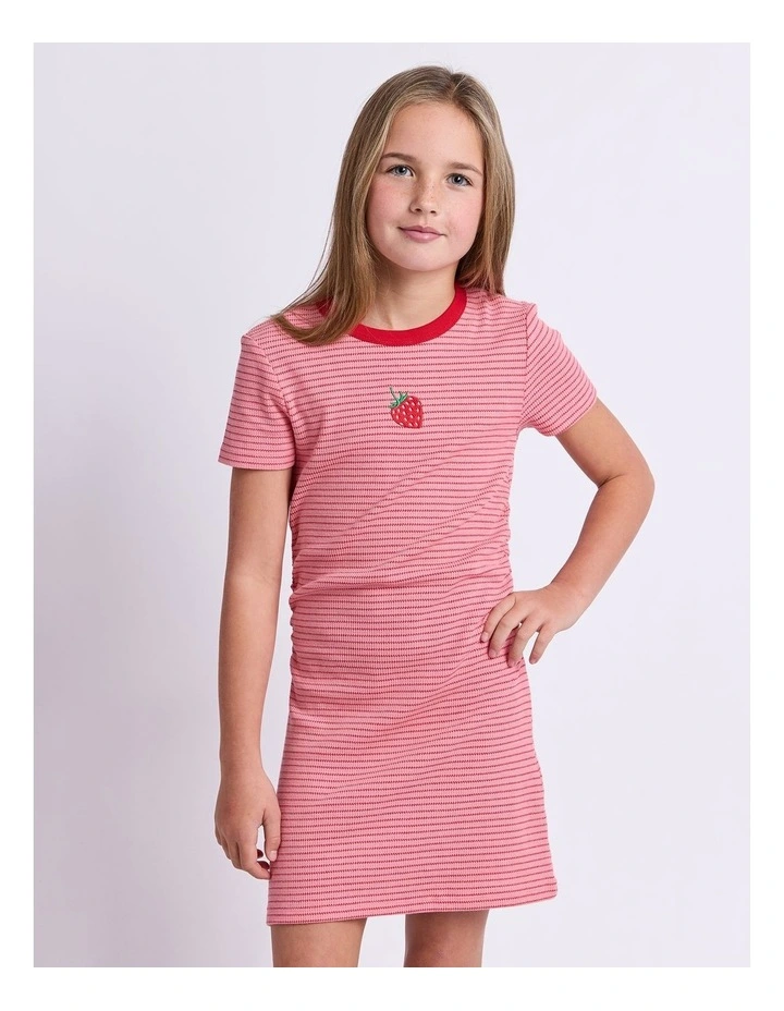 Evie Ruched Dress (8-16 Years) in Pink image 1
