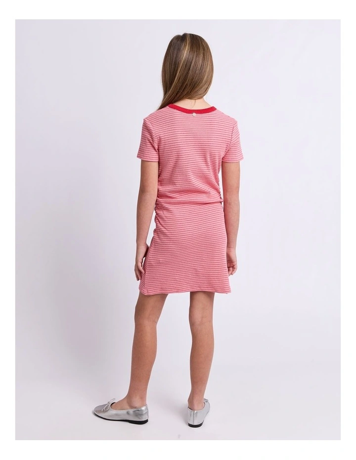 Evie Ruched Dress (8-16 Years) in Pink image 4