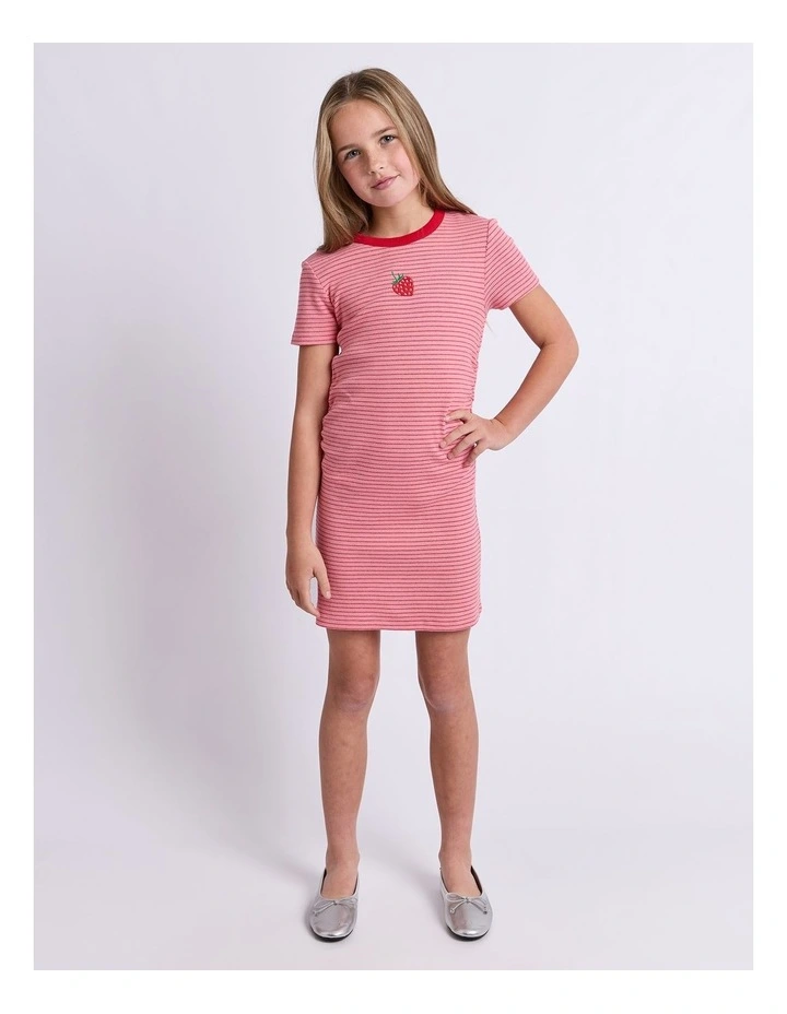 Evie Ruched Dress (8-16 Years) in Pink image 5