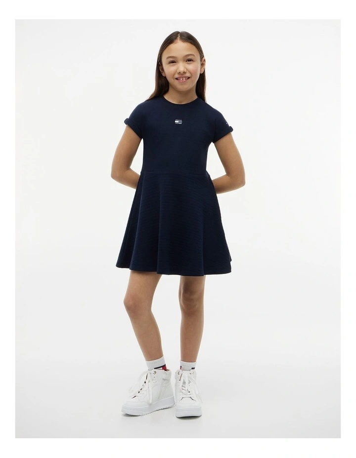 Girls Tonal Flag Logo Skater Dress (8-16 Years) in Blue image 1
