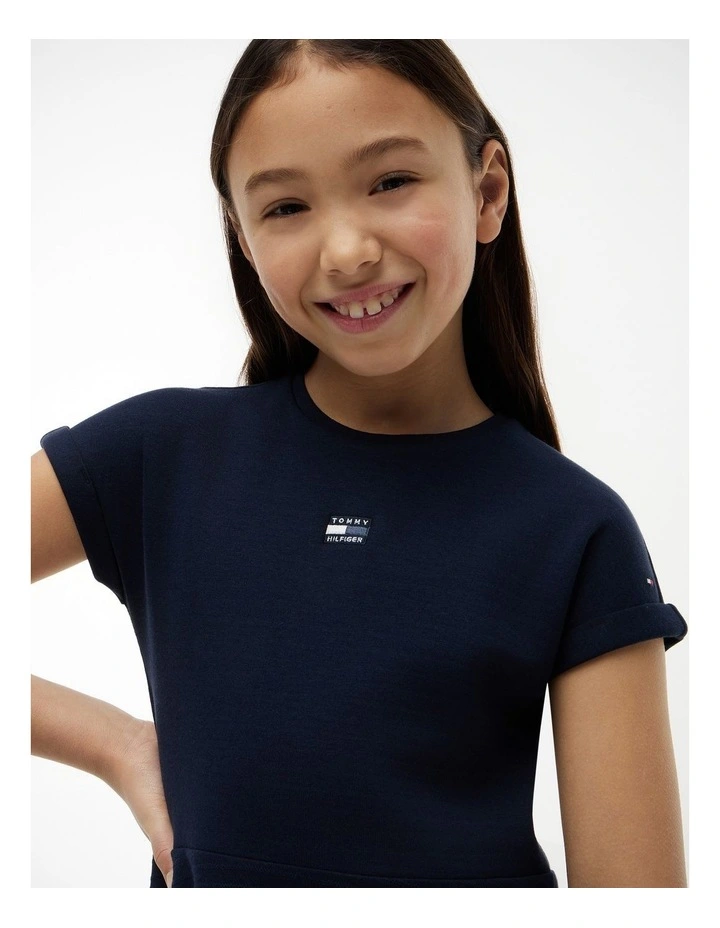 Girls Tonal Flag Logo Skater Dress (8-16 Years) in Blue image 2