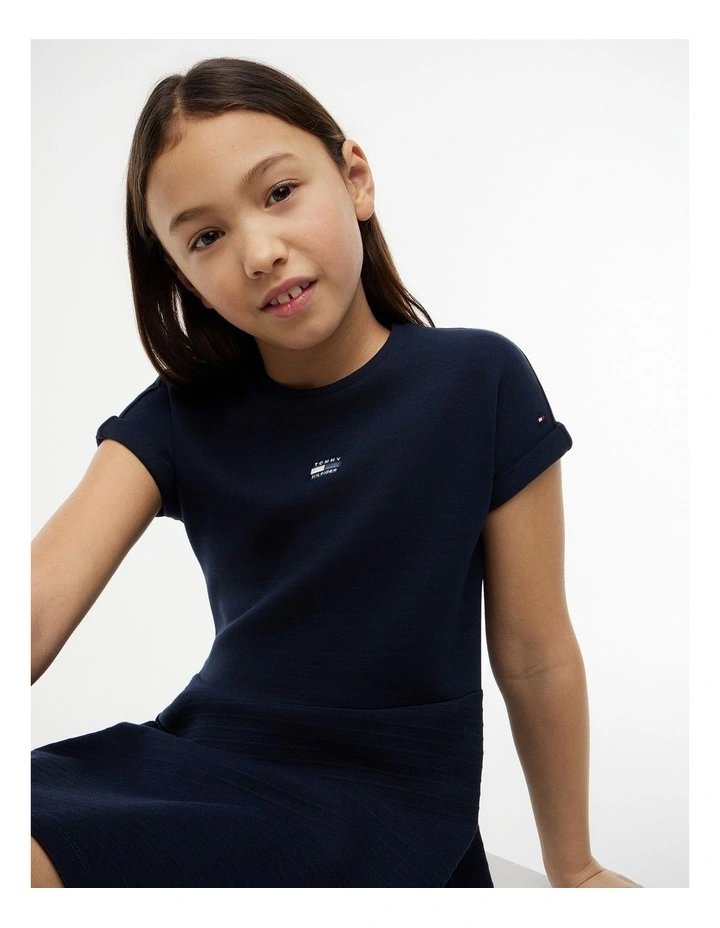 Girls Tonal Flag Logo Skater Dress (8-16 Years) in Blue image 3