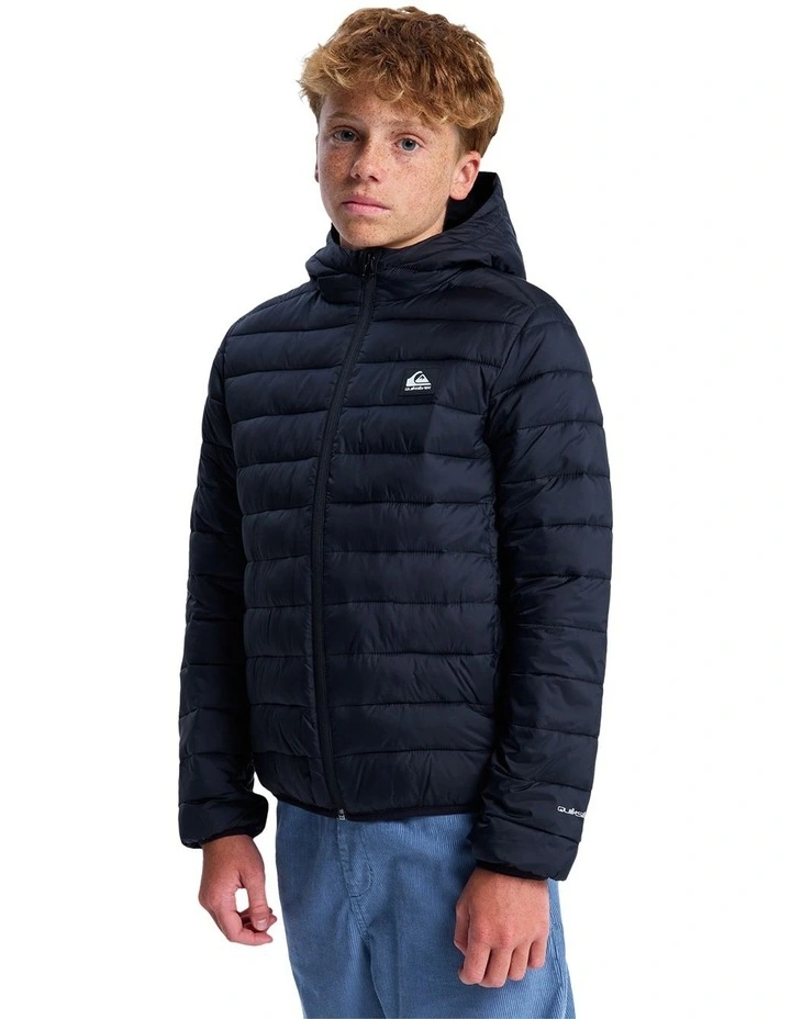 Scaly Puffer Jacket in Black image 3