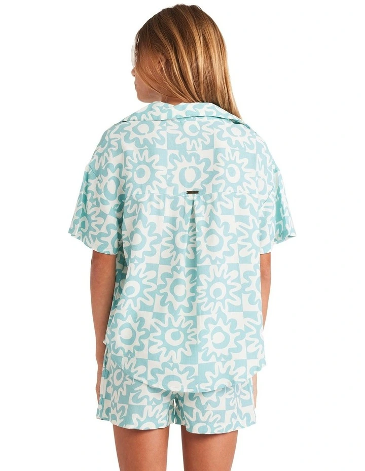Lost On You Short Sleeve Shirt in Misty Blue image 2