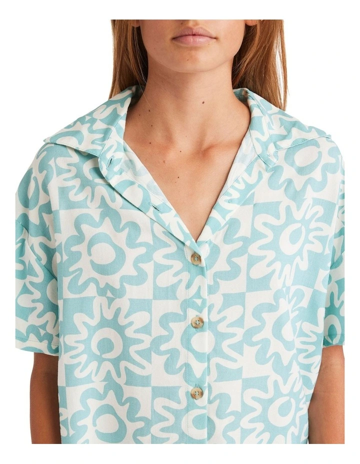 Lost On You Short Sleeve Shirt in Misty Blue image 4