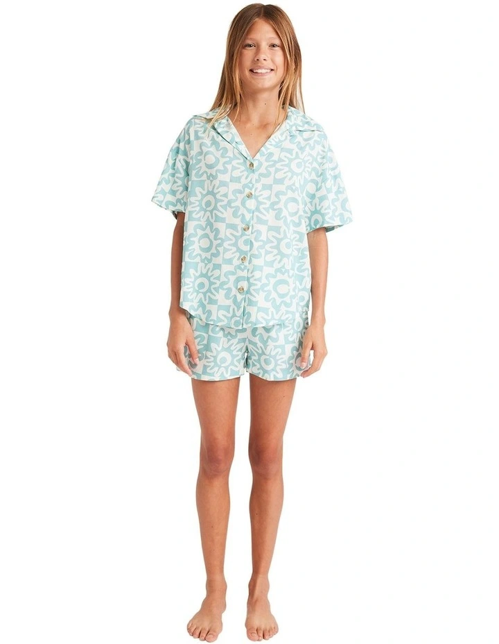 Lost On You Short Sleeve Shirt in Misty Blue image 5