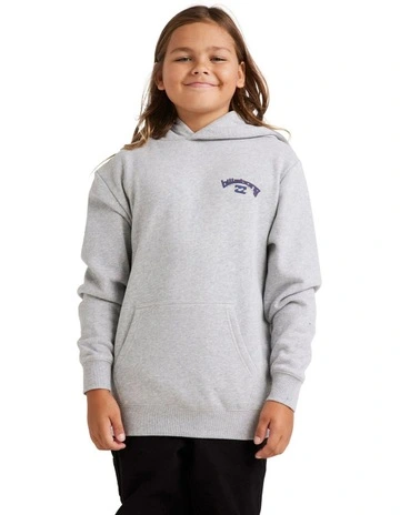 Vintage Arch Pop Fleece Hoodie in Grey Marle
