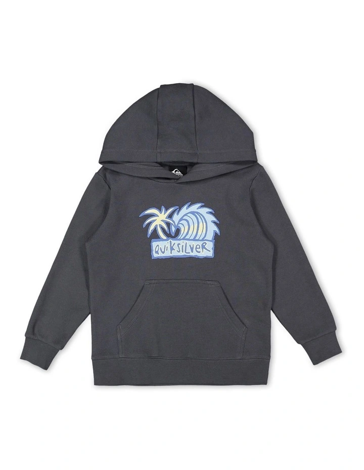 Tropic Tides Pullover Hoodie in Black image 1