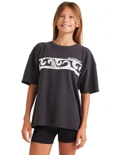 Wave Fade Junior T-shirt in Black
