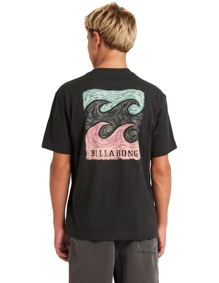 Crayon Wave T-shirt in Black image 2