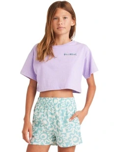 Lost On You Elastic Waist Shorts in Misty Blue