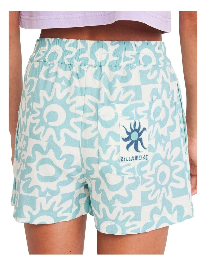Lost On You Elastic Waist Shorts in Misty Blue image 4