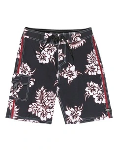 Mercury Yourh 18 Inch Boardshorts in Black Pareo Core