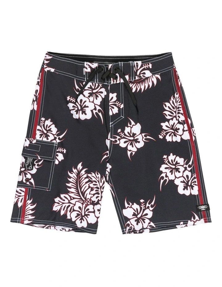 Mercury Yourh 18 Inch Boardshorts in Black Pareo Core image 1