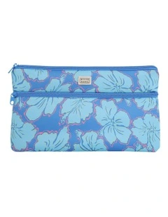 Happy Hibiscus Pencil Case in Blue