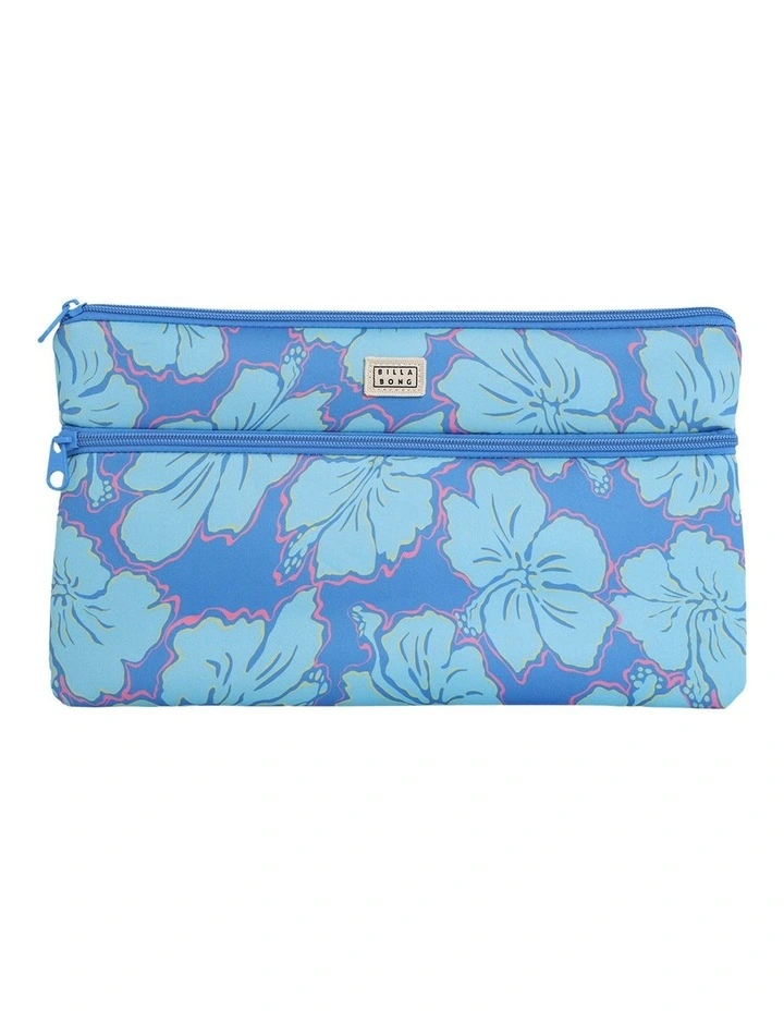 Happy Hibiscus Pencil Case in Blue image 1