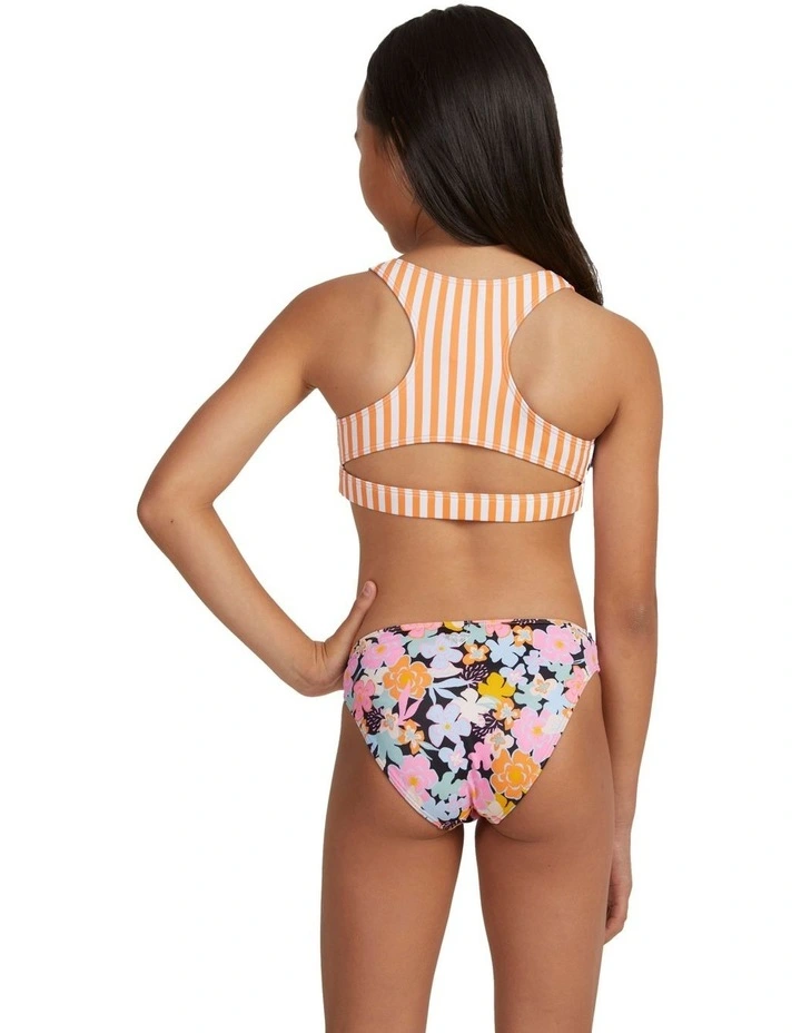 Above The Limits Two Piece Crop Top Bikini Set (6-16 Years) in Anthracite Memories image 3