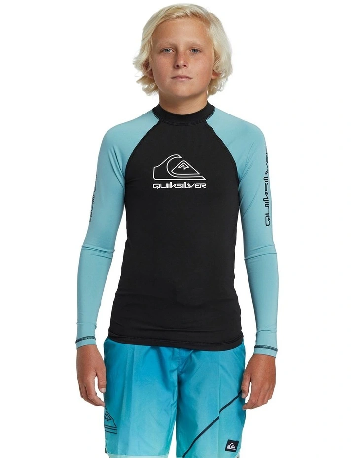 On Tour Long Sleeve Swimwear in Black/Blue image 1