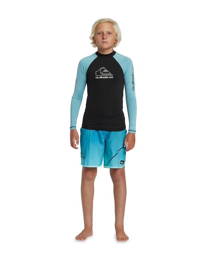 On Tour Long Sleeve Swimwear in Black/Blue image 5