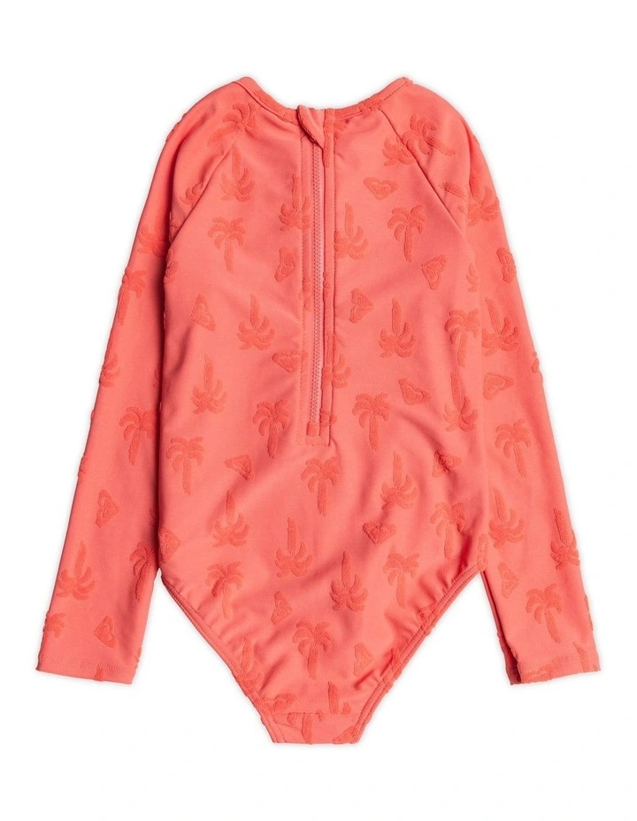 Palm Tree Long Sleeve UPF 50 Swimsuit in Dubarry image 2