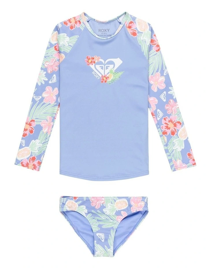 Tropical Story Two-Piece Rashguard Set (2 - 7 Year) in Purple image 1