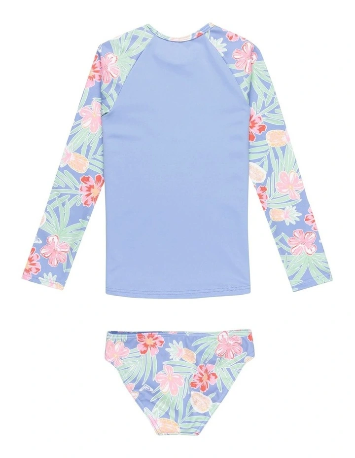 Tropical Story Two-Piece Rashguard Set (2 - 7 Year) in Purple image 2