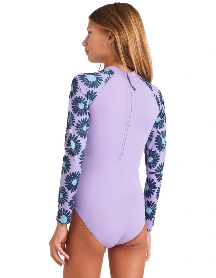 Fresh Daze Long Sleeve Rash Vest in Purple image 2