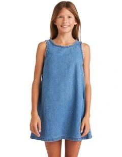 Skies Shift Mini Dress in Salt Washed
